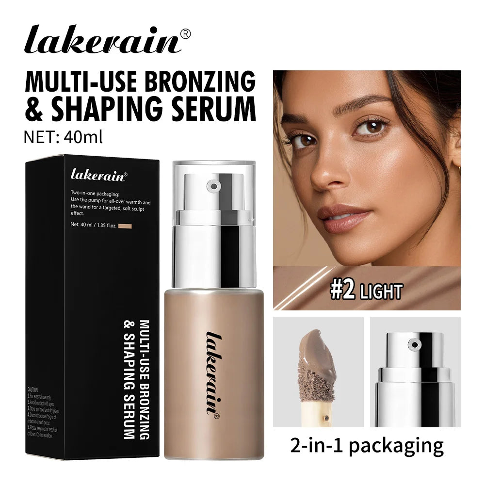 Multi-Use Liquid Foundation Bronzing And Shaping Serum Makeup - 25