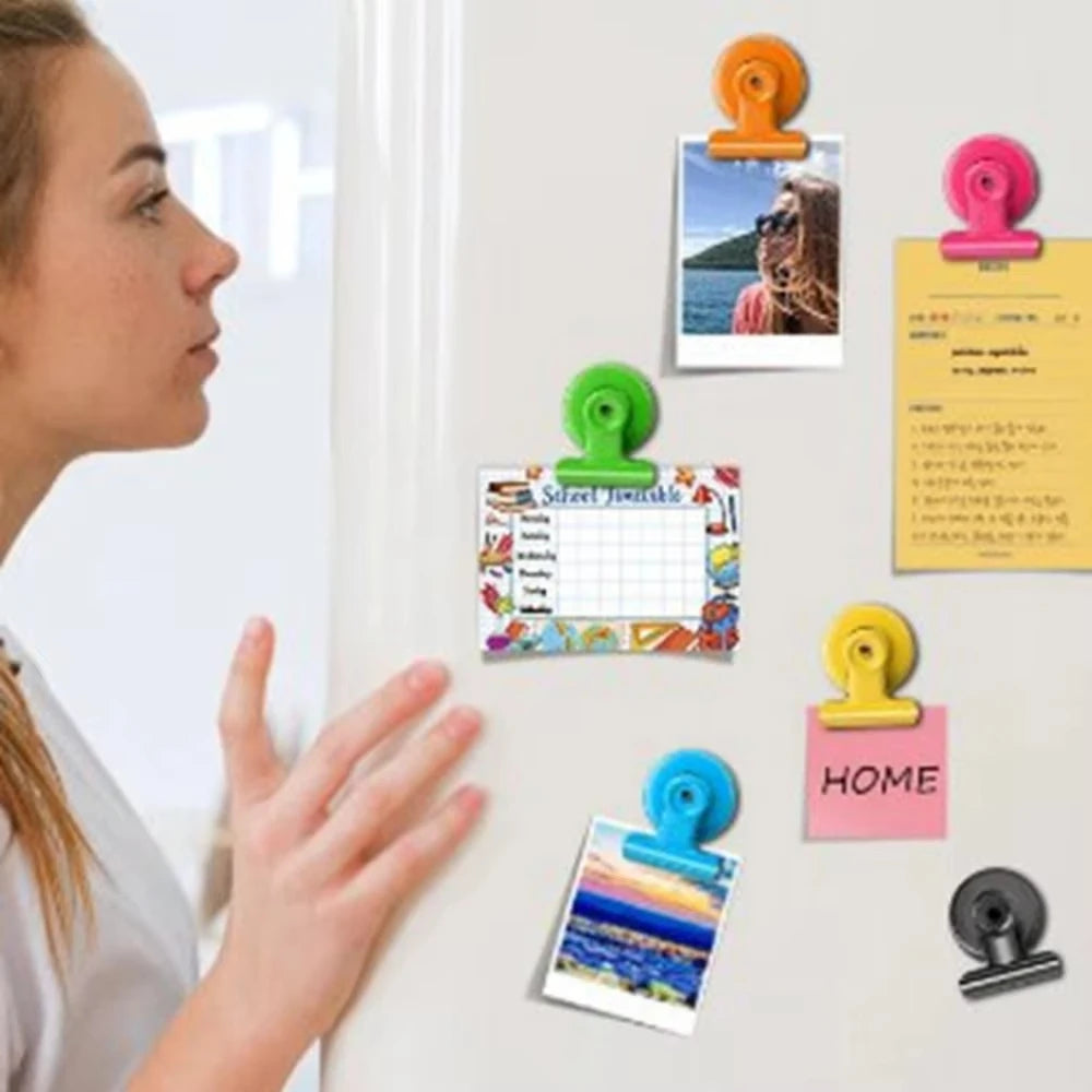 4pcs Magnetic Clips Set Strong Refrigerator Magnets for Notes and Photos - 3