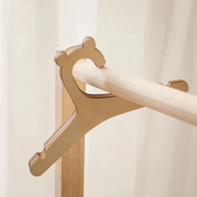 Wooden Baby Clothes Hangers Nursery Kids Wardrobe Organizer Set - 8