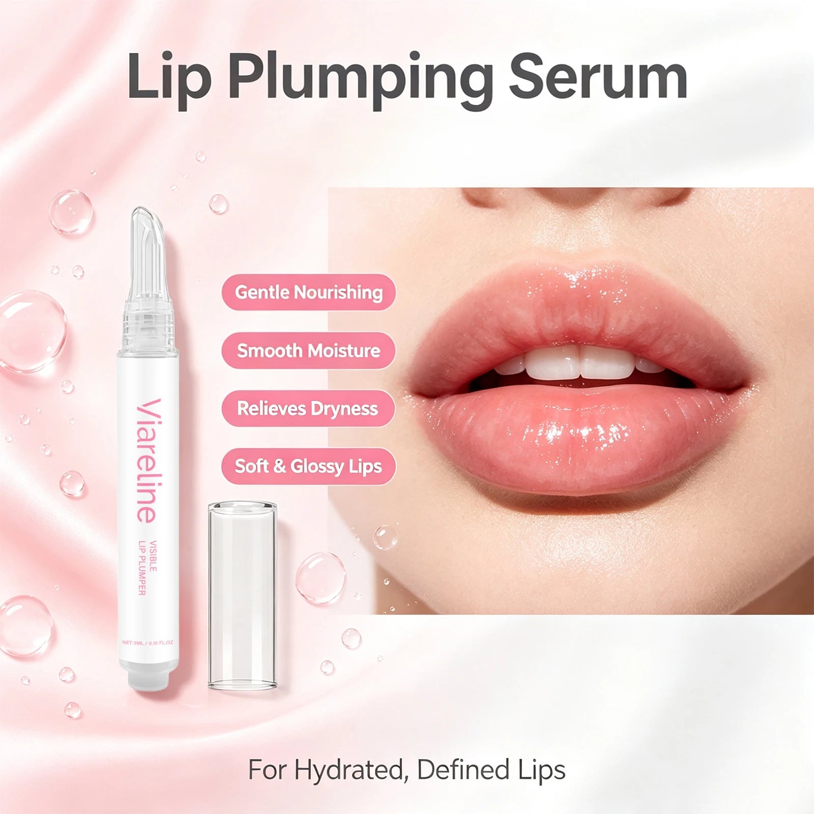 VIARELINE Hydrating Lip Plumper Gloss & Smoothing Serum - 4