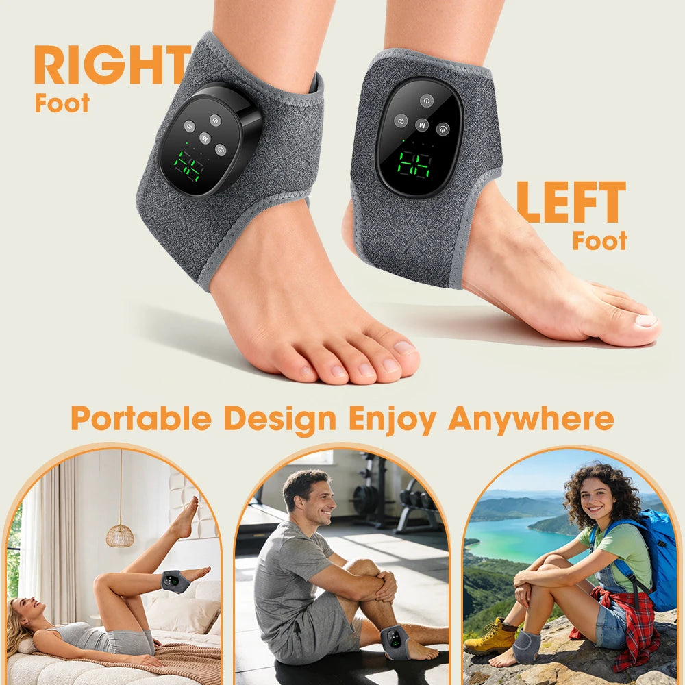 Cordless Heated Ankle Massager Portable Foot Relaxation Wrap - 6