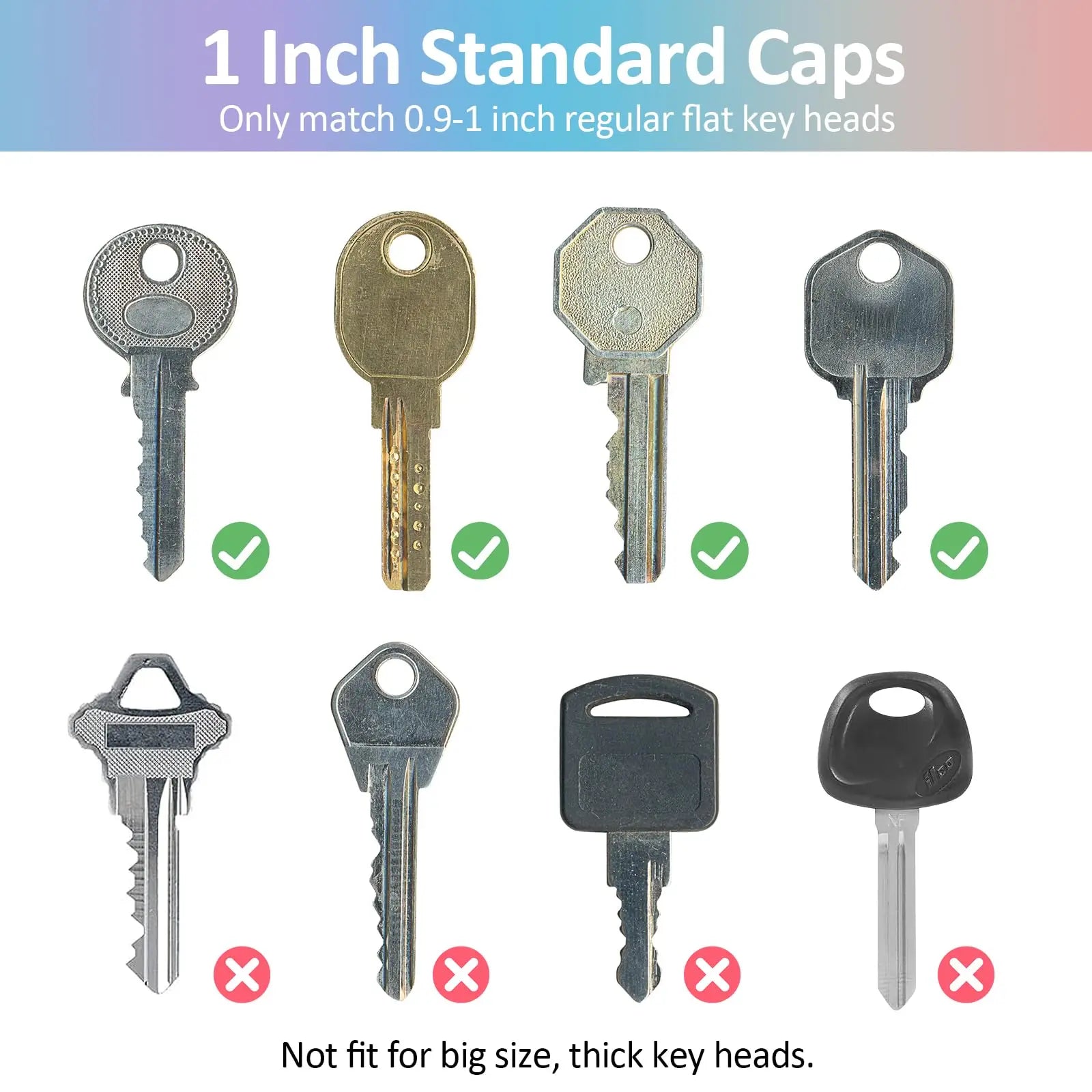 Silicone Key Covers Protective Cap Set for Keyring Identification - 6