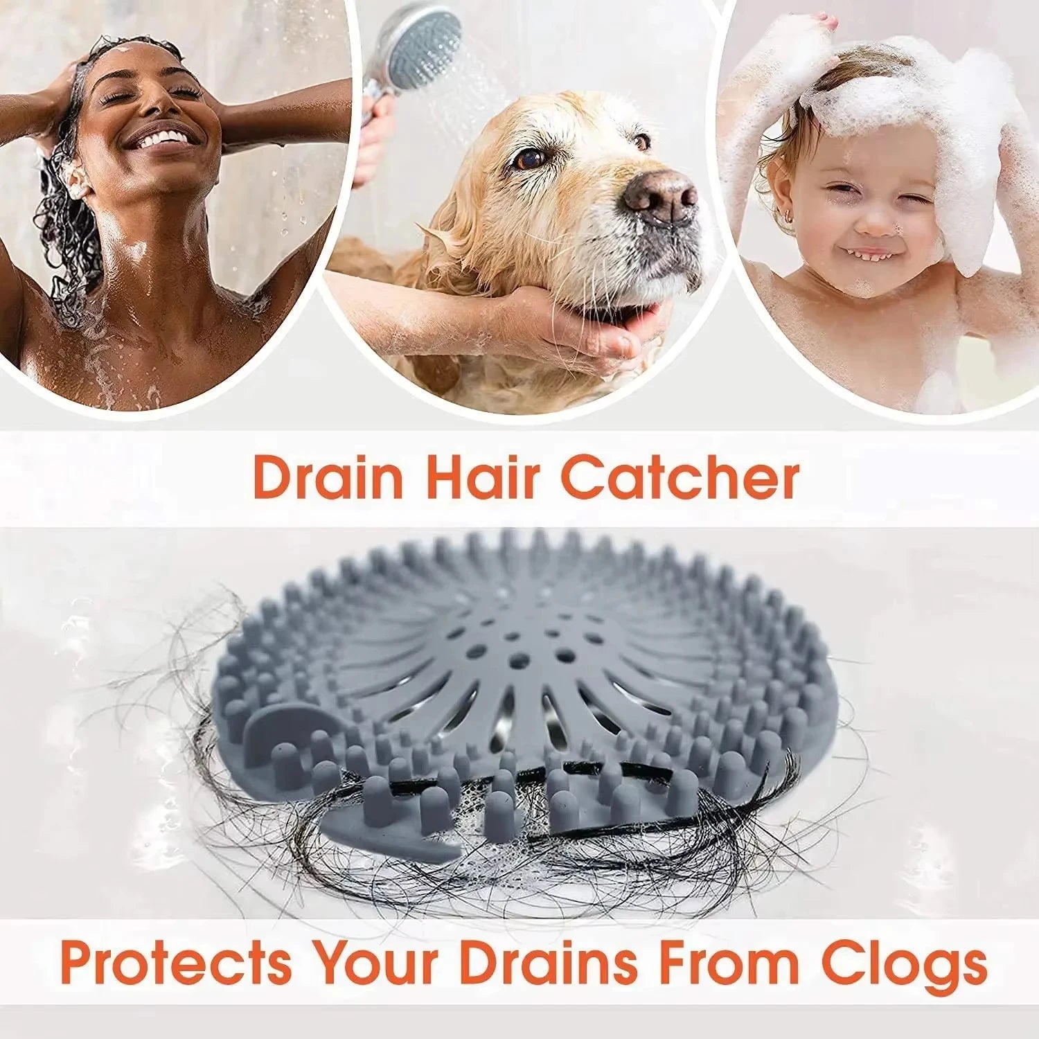 Silicone Sink Strainer Hair Catcher Drain Protector for Shower Bathtub