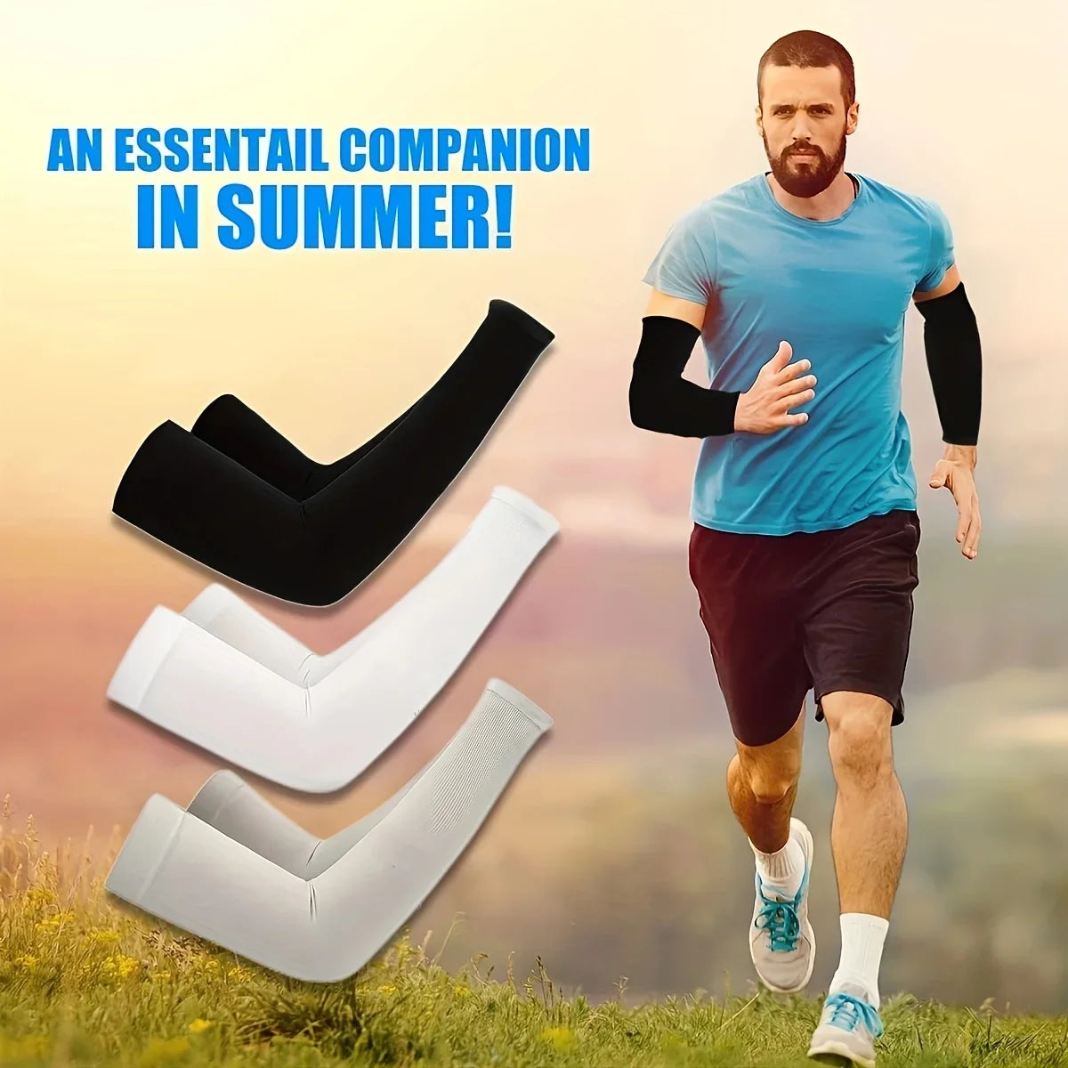 3 Pairs Cooling Arm Sleeves Breathable Sun Protection Cycling Covers - 2