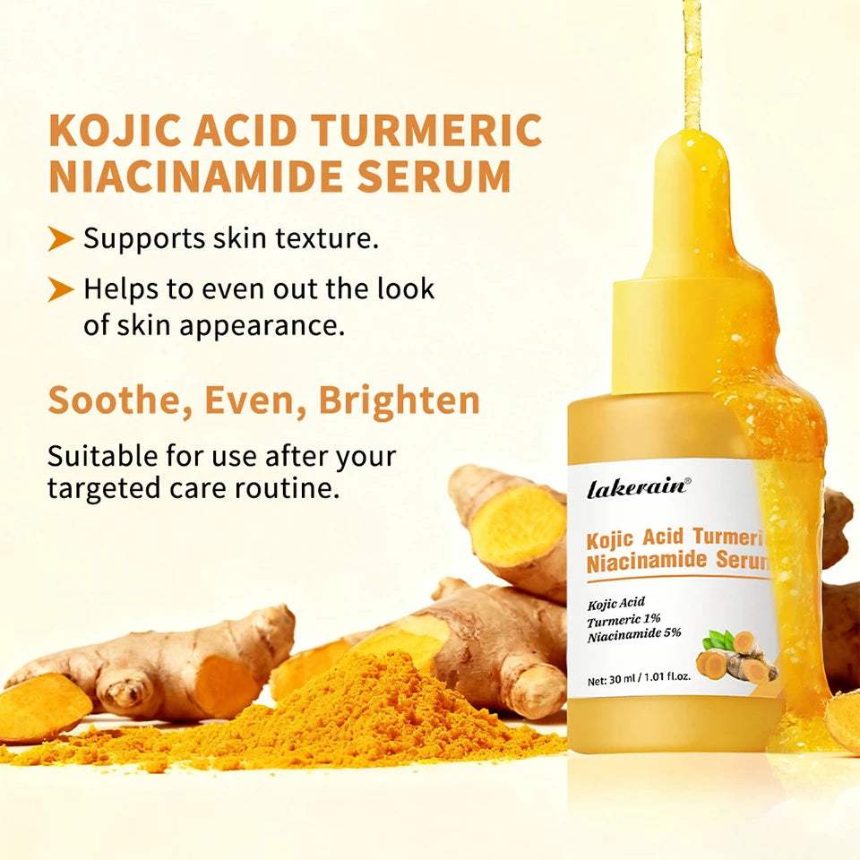 Lakerain Kojic Acid Turmeric Niacinamide Face Serum Brightening Oil