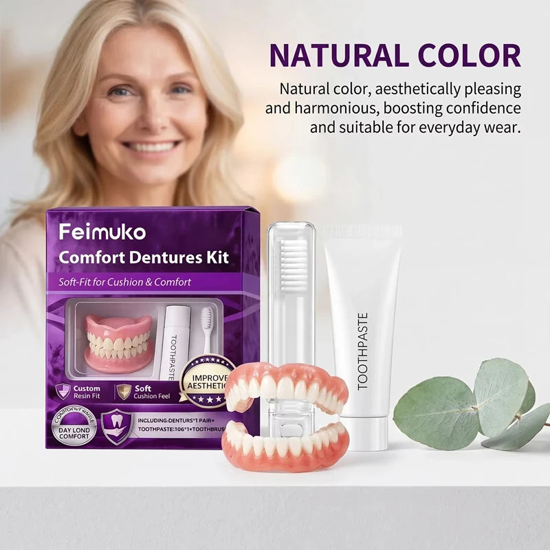 Silicone Dentures Full Set Instant Smile False Teeth