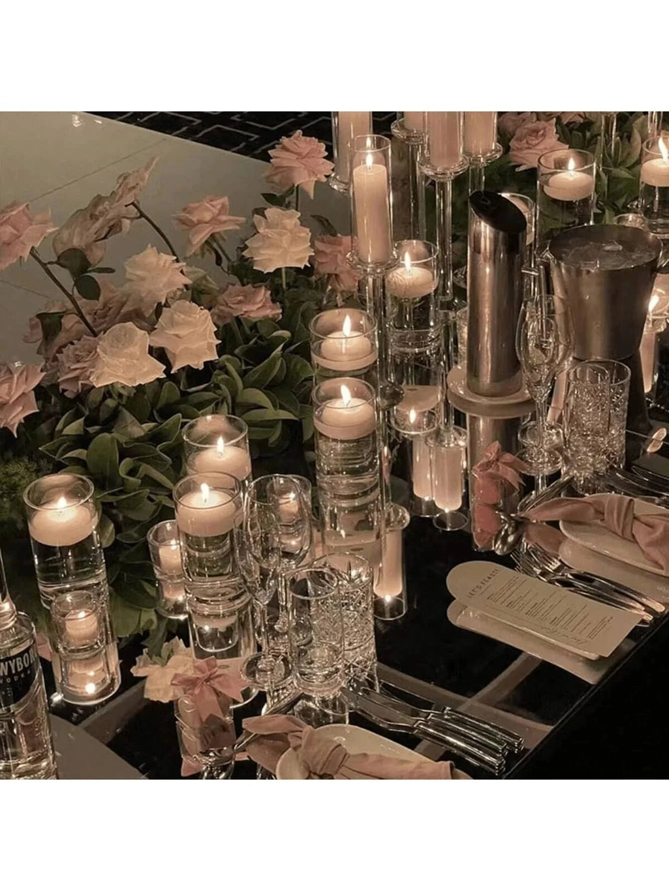 Clear Glass Cylinder Candle Holder Vase for Wedding Centerpiece Decor - 3