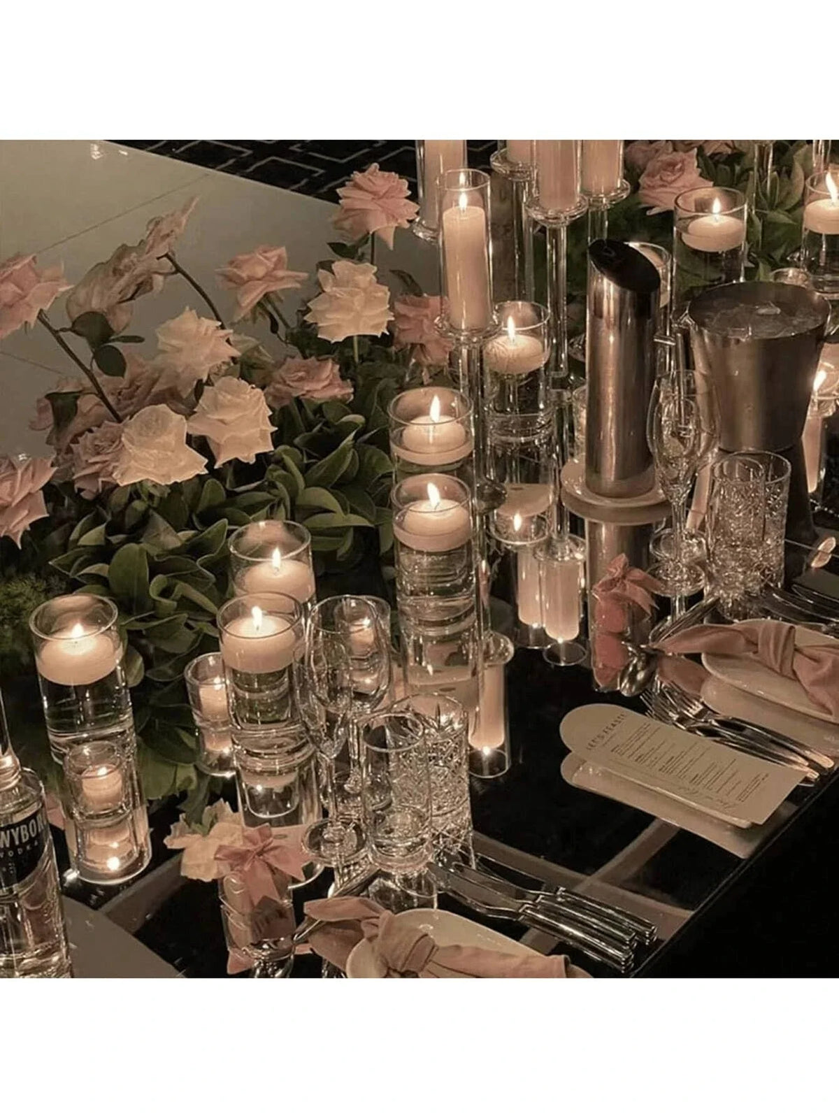Clear Glass Cylinder Candle Holder Vase for Wedding Centerpiece Decor