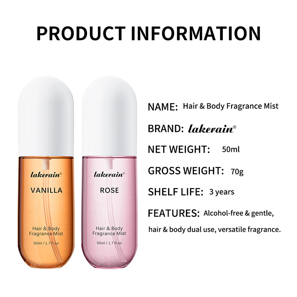 Vanilla and Rose Fragrance Mist Body Spray