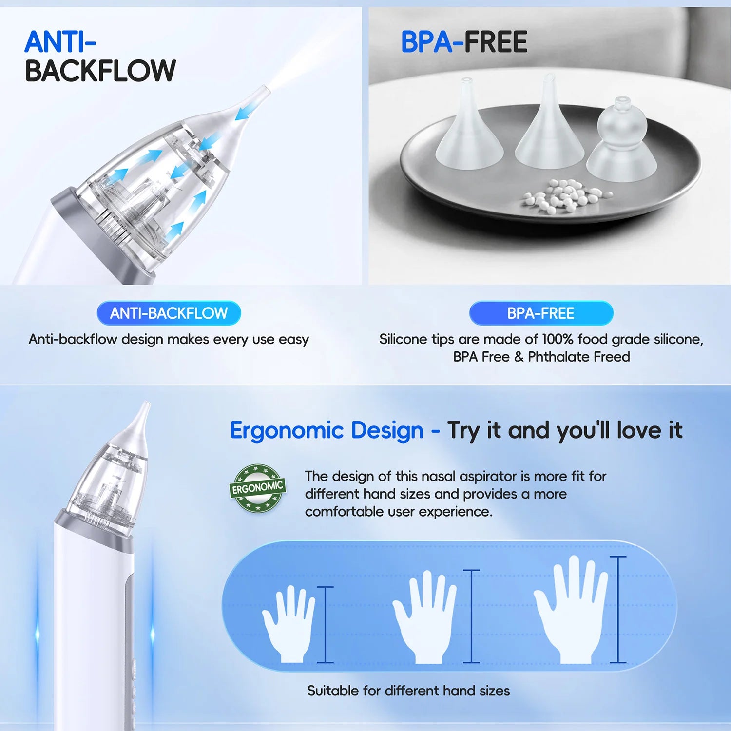 Electric Baby Nasal Aspirator Automatic Nose Cleaner Sucker - 9