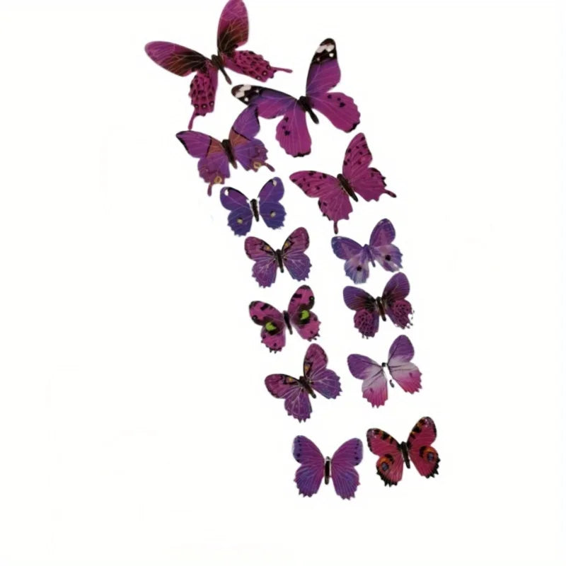 12PCS 3D Luminous Butterfly Wall Stickers Glow in the Dark Home Decor - 18