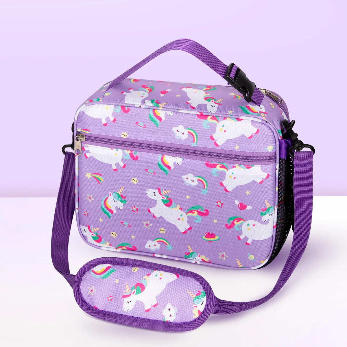 Insulated Cartoon Lunch Bag Portable Thermal Food Box with Shoulder Strap - 20