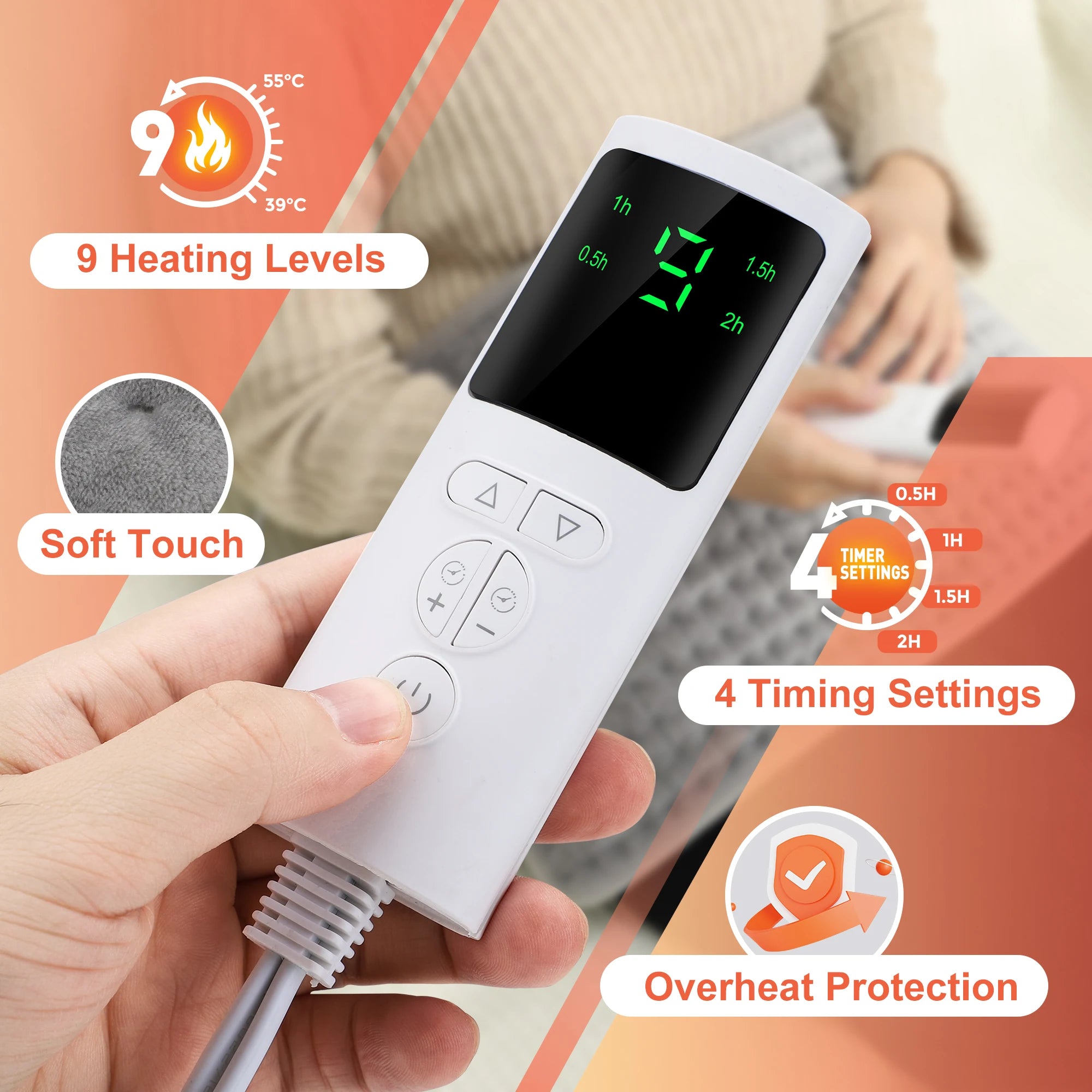 Electric Heating Pad Thermal Mat for Body Warming and Pain Relief - 8