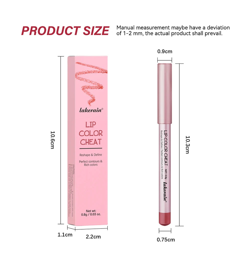 Matte Lip Pencil Waterproof Brown Lip Liner Stain