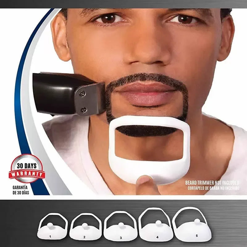 5-Piece Beard Styling Template and Shaping Tool for Precision Grooming - 1