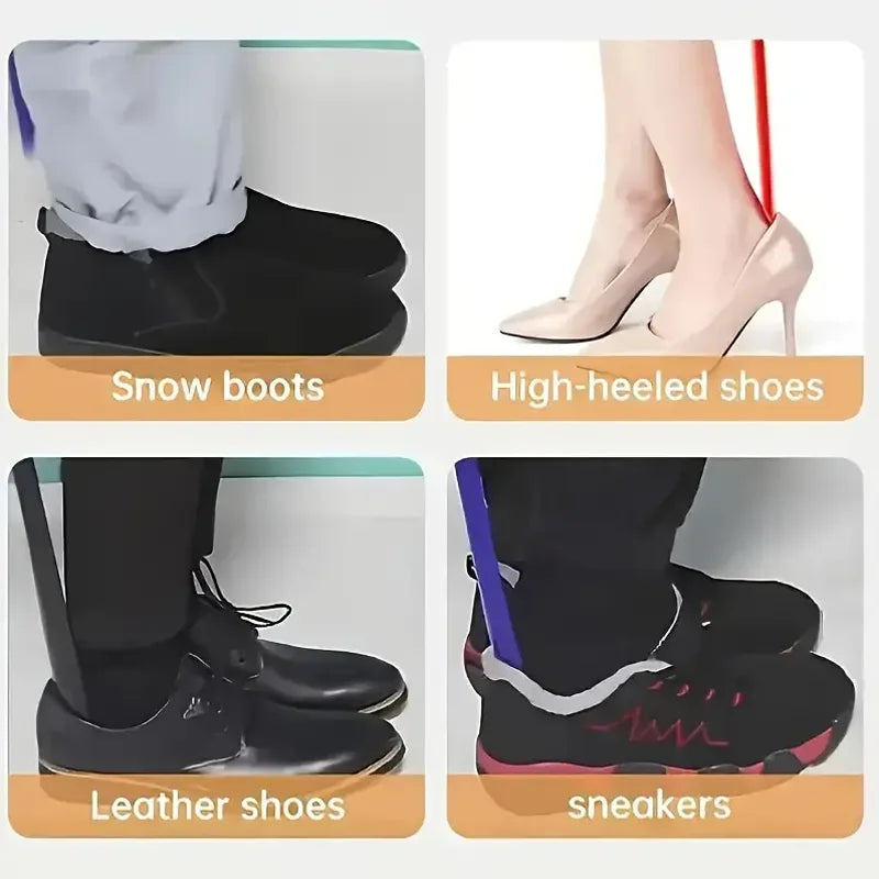 Long Handle Shoe Horn Durable Plastic Shoe Lifter and Helper Tool - 11