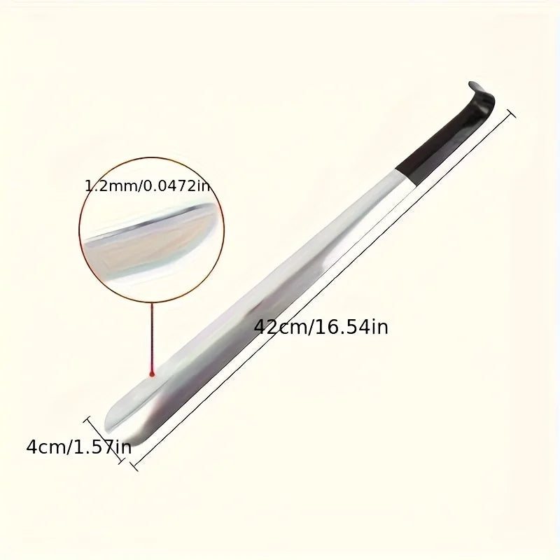 Long Handle Stainless Steel Shoehorn Easy Grip Shoe Helper