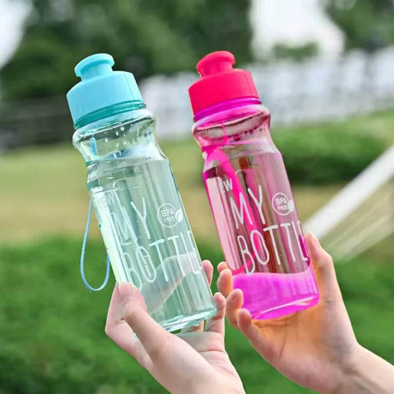 500ml Transparent Sport Water Bottle BPA Free Leakproof Travel Cup - 1