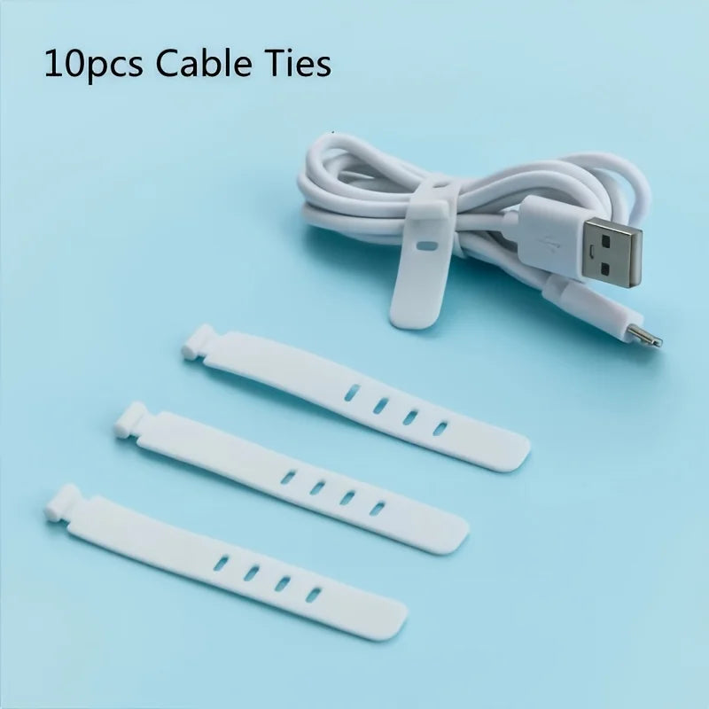 Clear Cable Organizer Box Desktop Cord Storage and Charging Station - 15