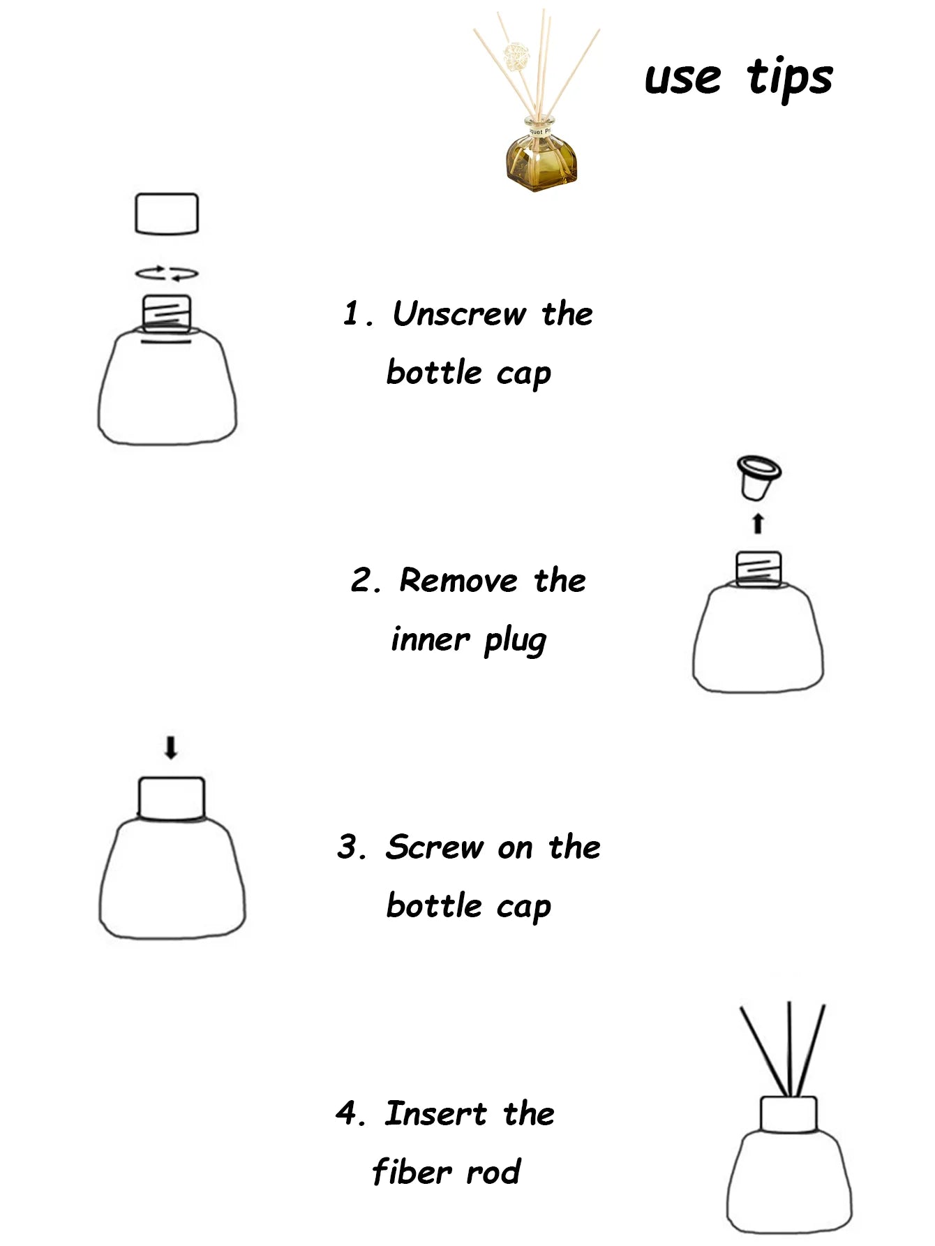 50ml Reed Diffuser Essential Oil Set Home Fragrance Aromatherapy - 3