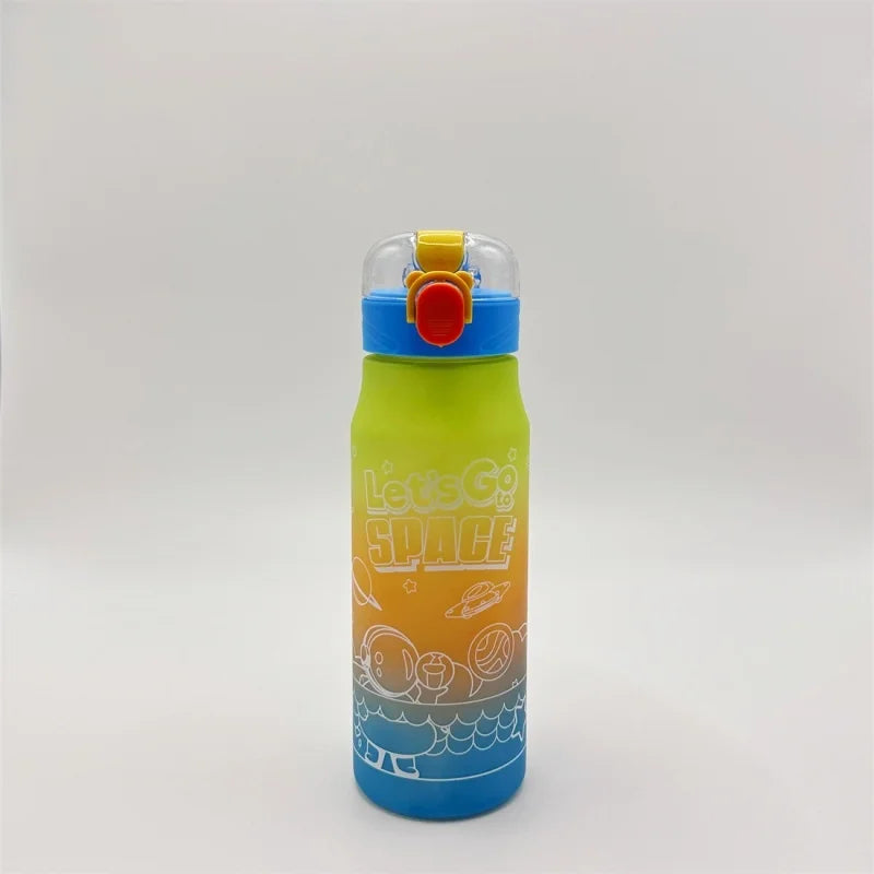 600ml Astronaut Gradient Sports Water Bottle Leakproof Drinking Cup