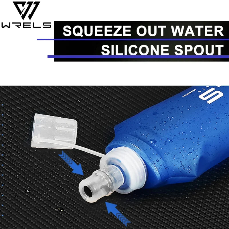WRELS Collapsible Soft Water Bottle Running Hydration Flask Sport Bag - 3