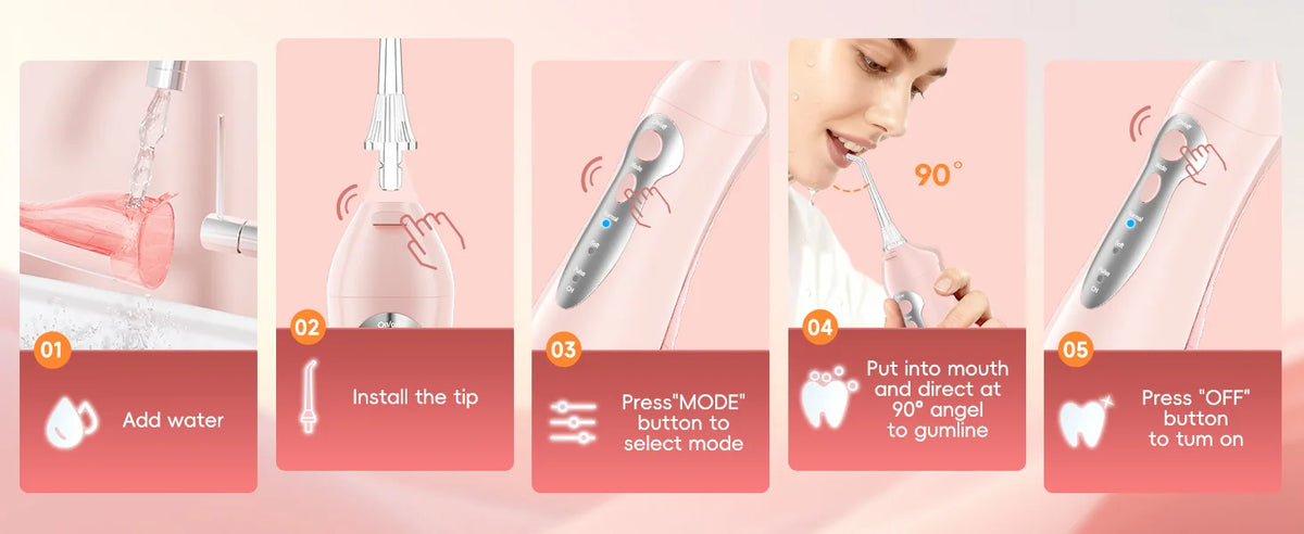 Mornwell D52 Rechargeable Portable Water Flosser Teeth Cleaner