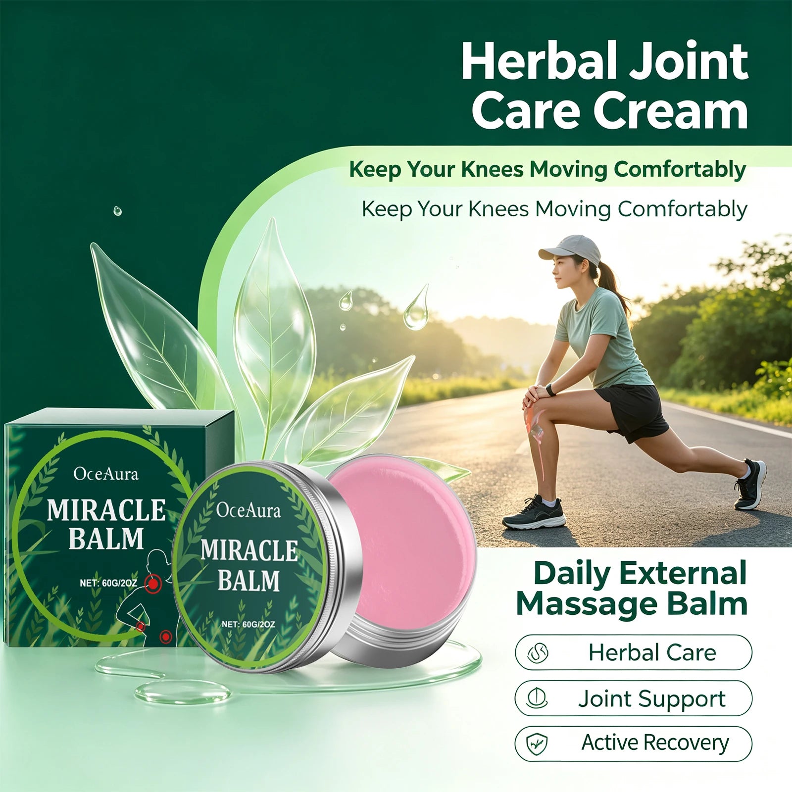 OceAura Herbal Body Massage Balm Miracle Muscle & Joint Relief Cream - 6