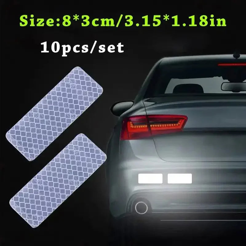10PCS Car Reflective Safety Stickers Exterior Warning Decals - 7