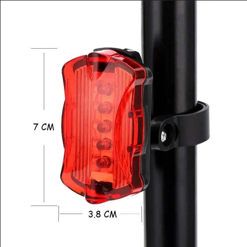 5 LED Bicycle Light Set MTB Road Bike Headlight and Safety Taillight