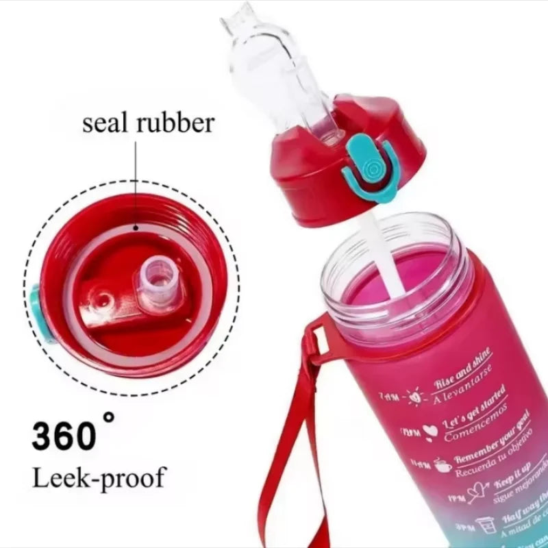 750ml Motivational Sports Water Bottle Leak Proof Fitness Hydration Cup