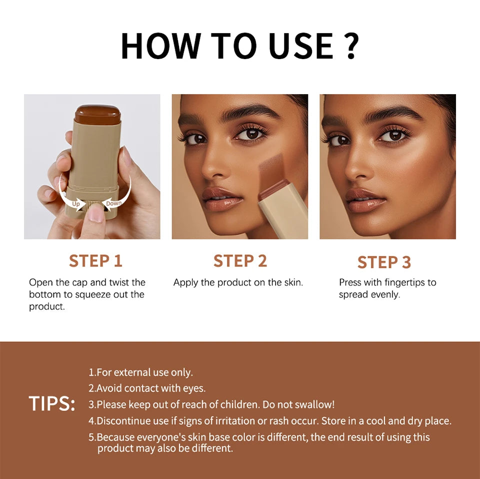 Serum Boosted Skin Tint Foundation Stick Balm Smooth Concealer Makeup - 15