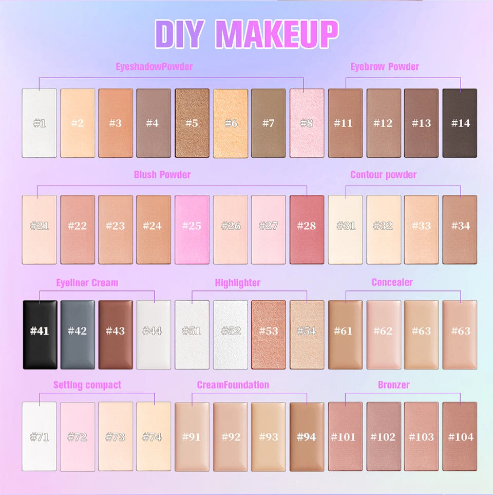 Lakerain Waterproof Eyeshadow Palette Refill DIY Makeup Refills