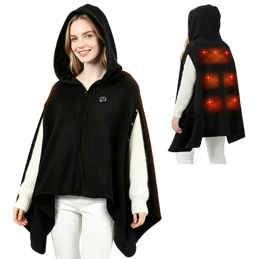 Wearable USB Graphene Heated Shawl Hooded Electric Blanket
