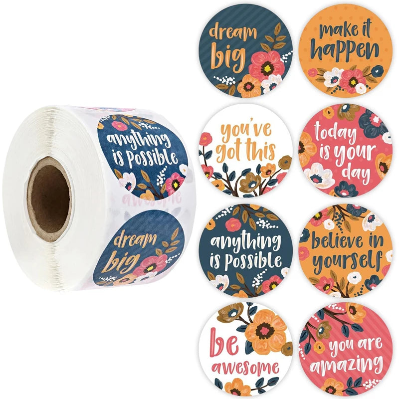 500 Pcs Emoji Sticker Roll Reward Labels for Kids Crafting and Parties
