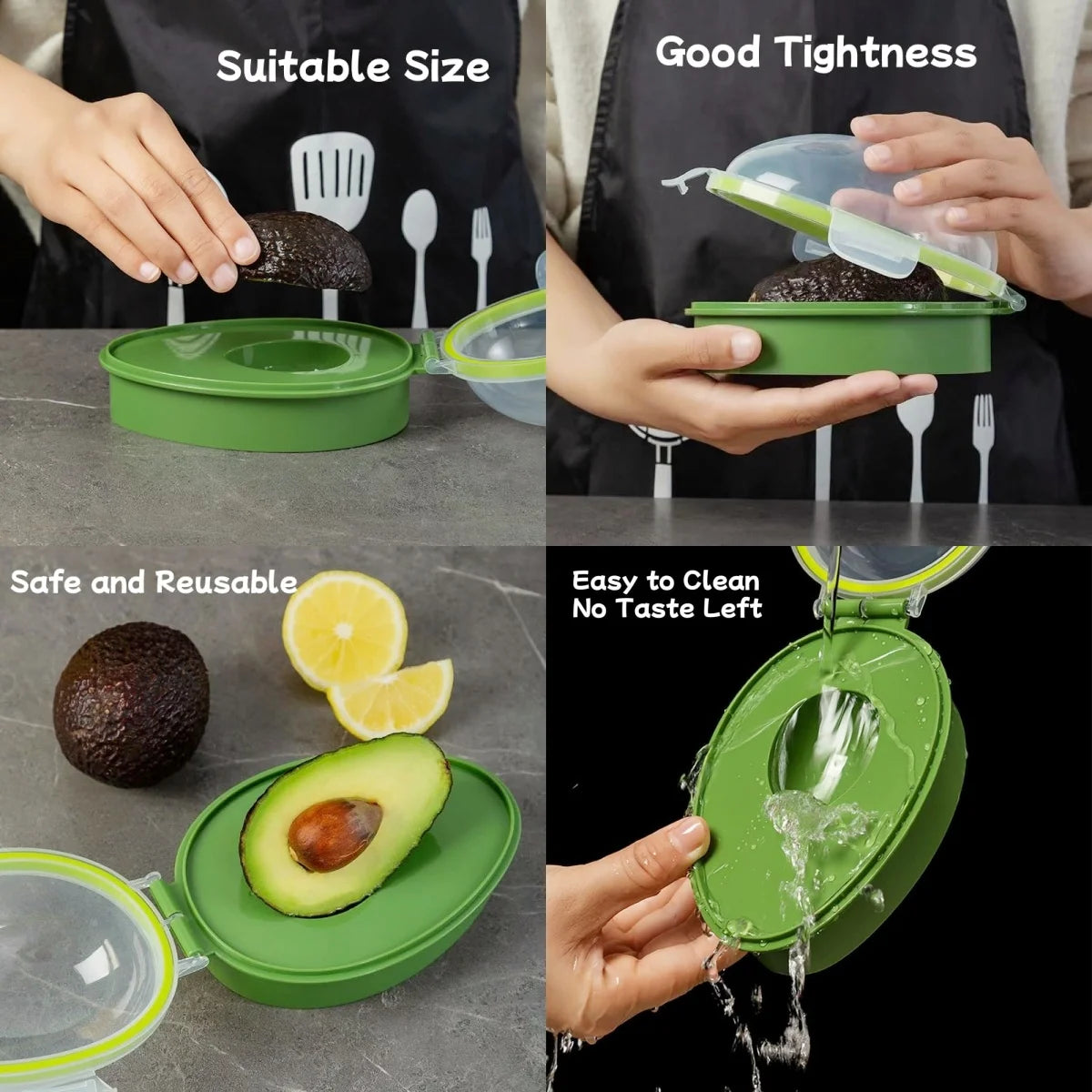 Avocado Storage Box and Slicer Set Reusable Food Keeper Container - 3
