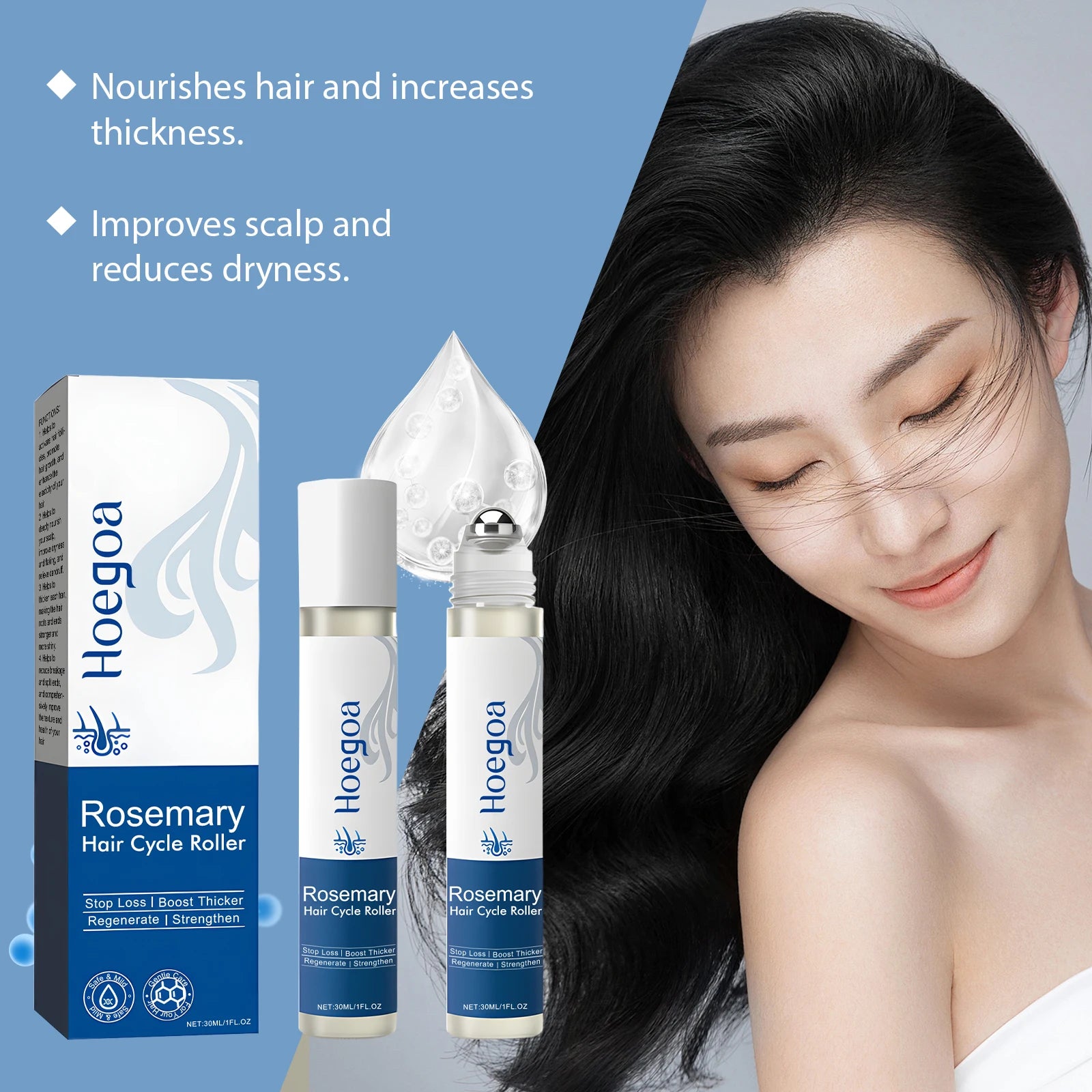 Rosemary Hair Growth Serum Roller Split Ends Repair Oil - 11