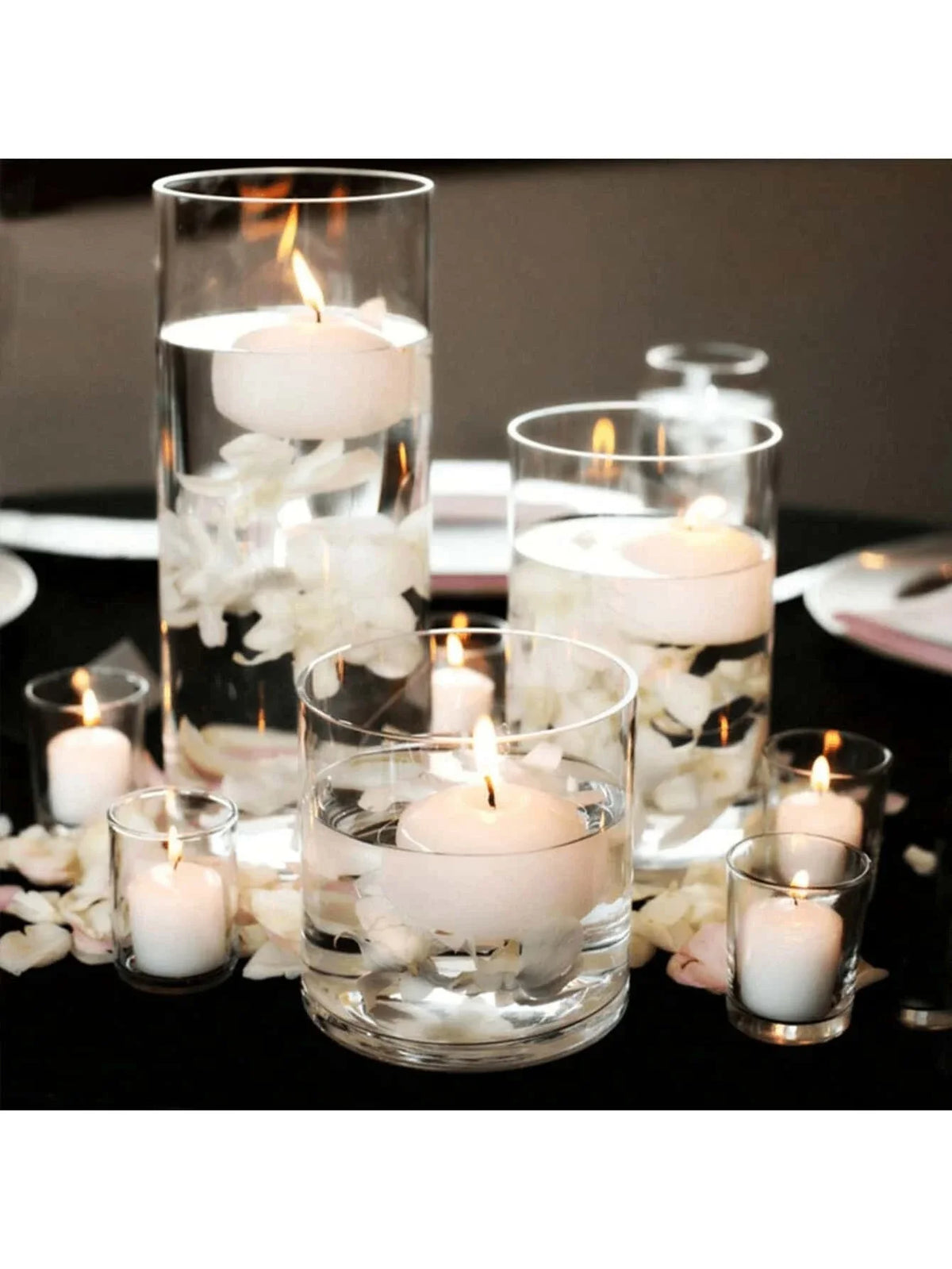 Clear Glass Cylinder Candle Holder Vase for Wedding Centerpiece Decor
