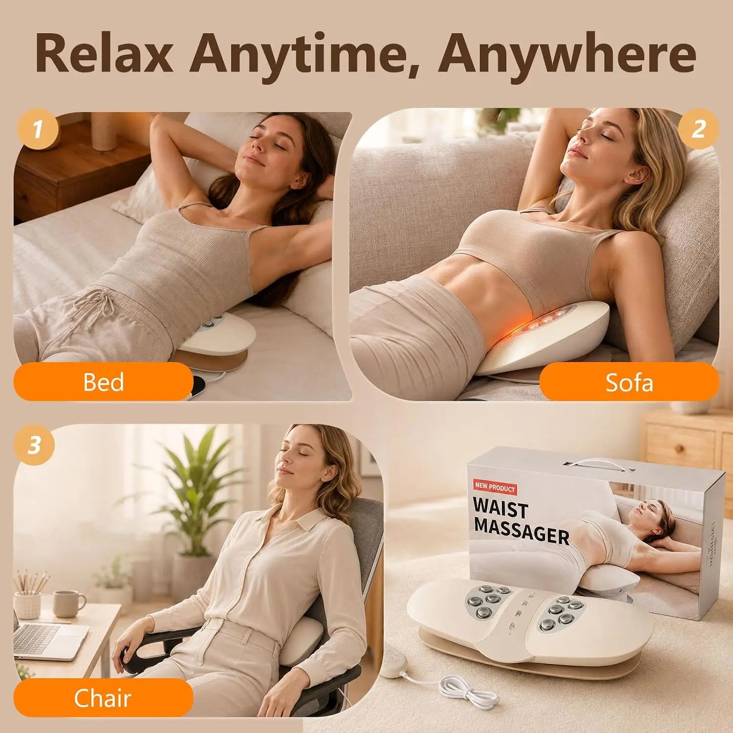 Electric Lumbar Traction Device Wireless Back Stretcher Massager - 6