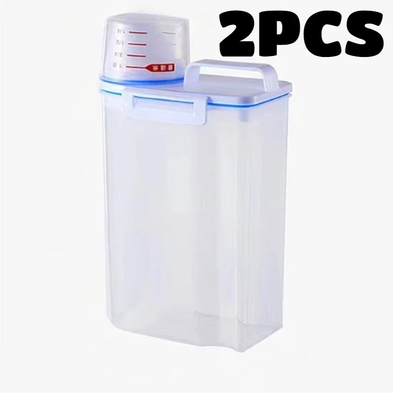 4 Pack Airtight Rice Storage Container Set with Measuring Cup Dispenser - 18