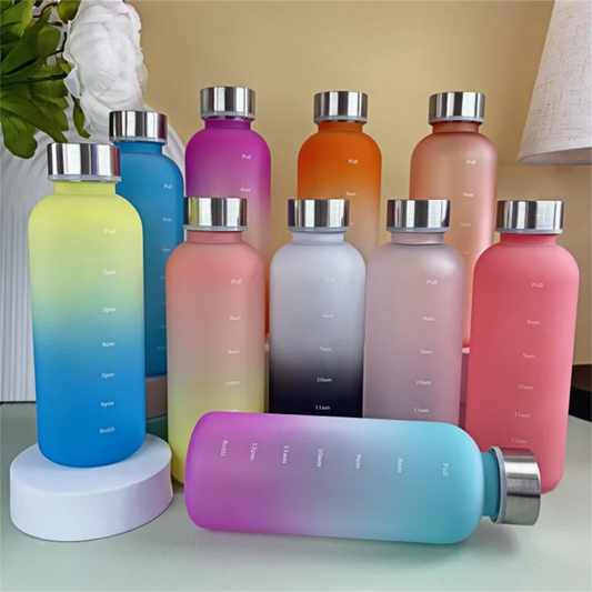 550ml Motivational Water Bottle with Time Marker Leakproof Sports Flask