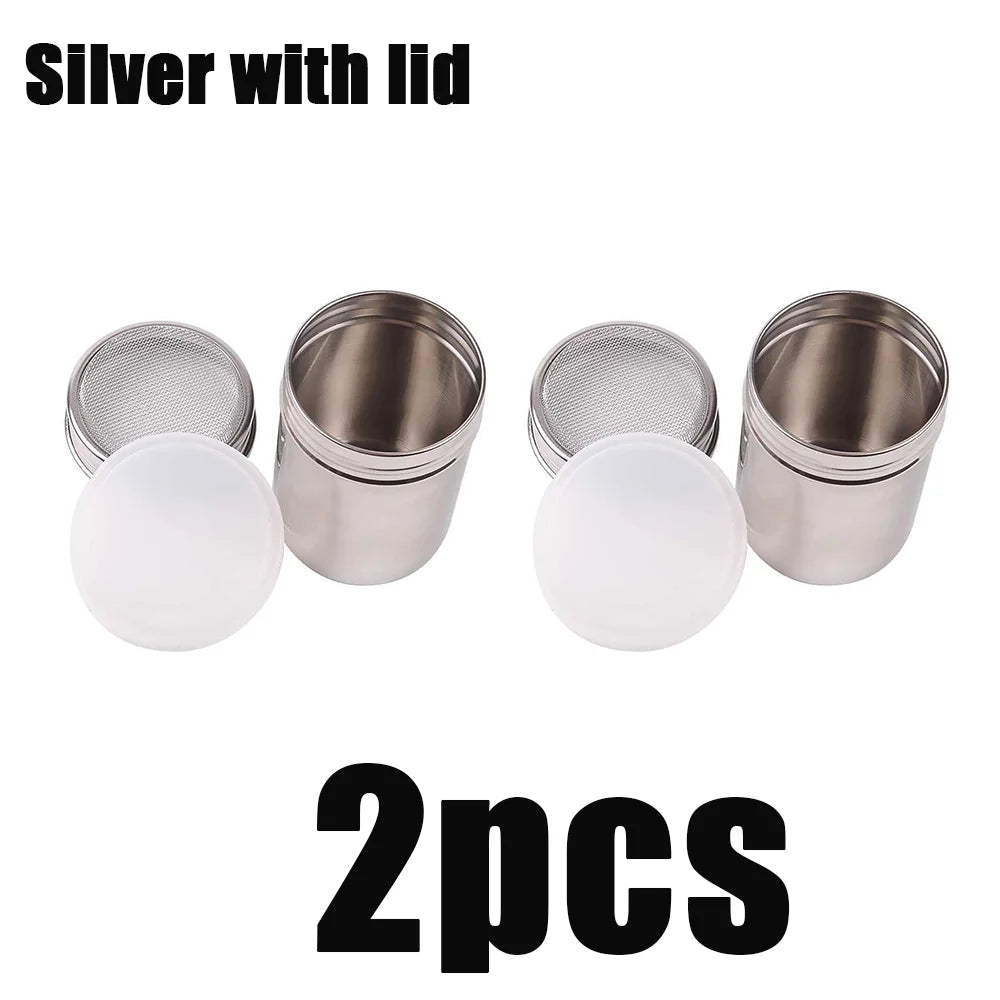 Stainless Steel Coffee Shaker and Flour Sifter with Lid for Seasoning - 13