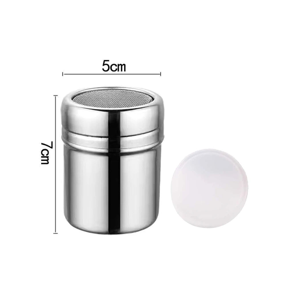 Stainless Steel Coffee Shaker and Flour Sifter with Lid for Seasoning - 6