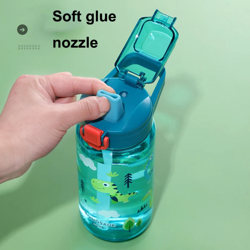 600ml Cartoon Animal Water Bottle Portable Straw Cup for Kids - 10