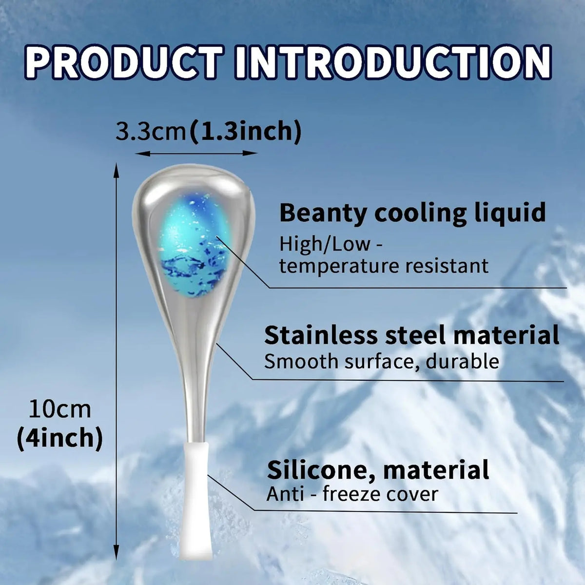 Stainless Steel Ice Globes Facial Cryo Sticks Cooling Roller