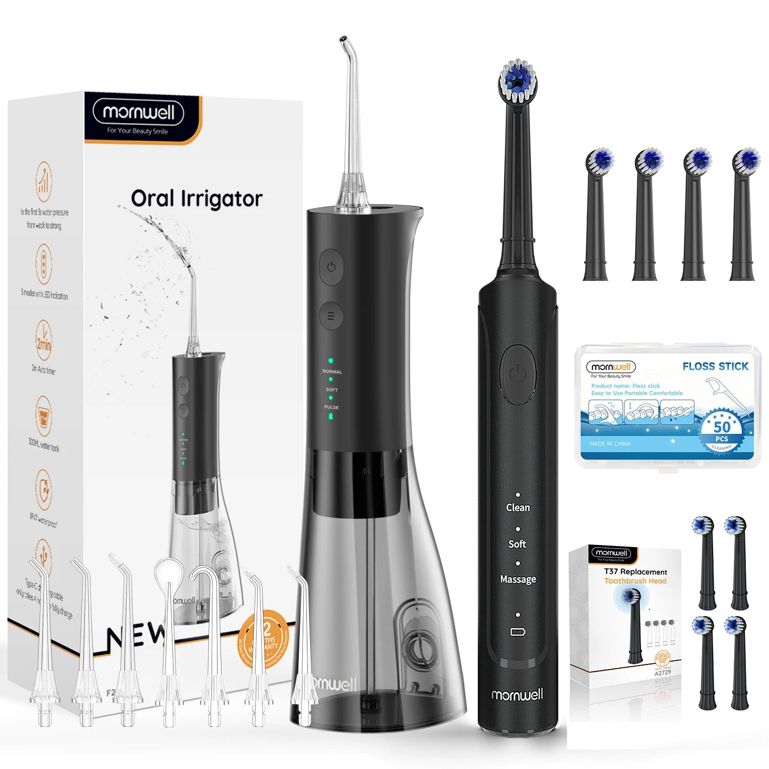 Water Flosser and Electric Toothbrush Combo Oral Clean Kit - 21