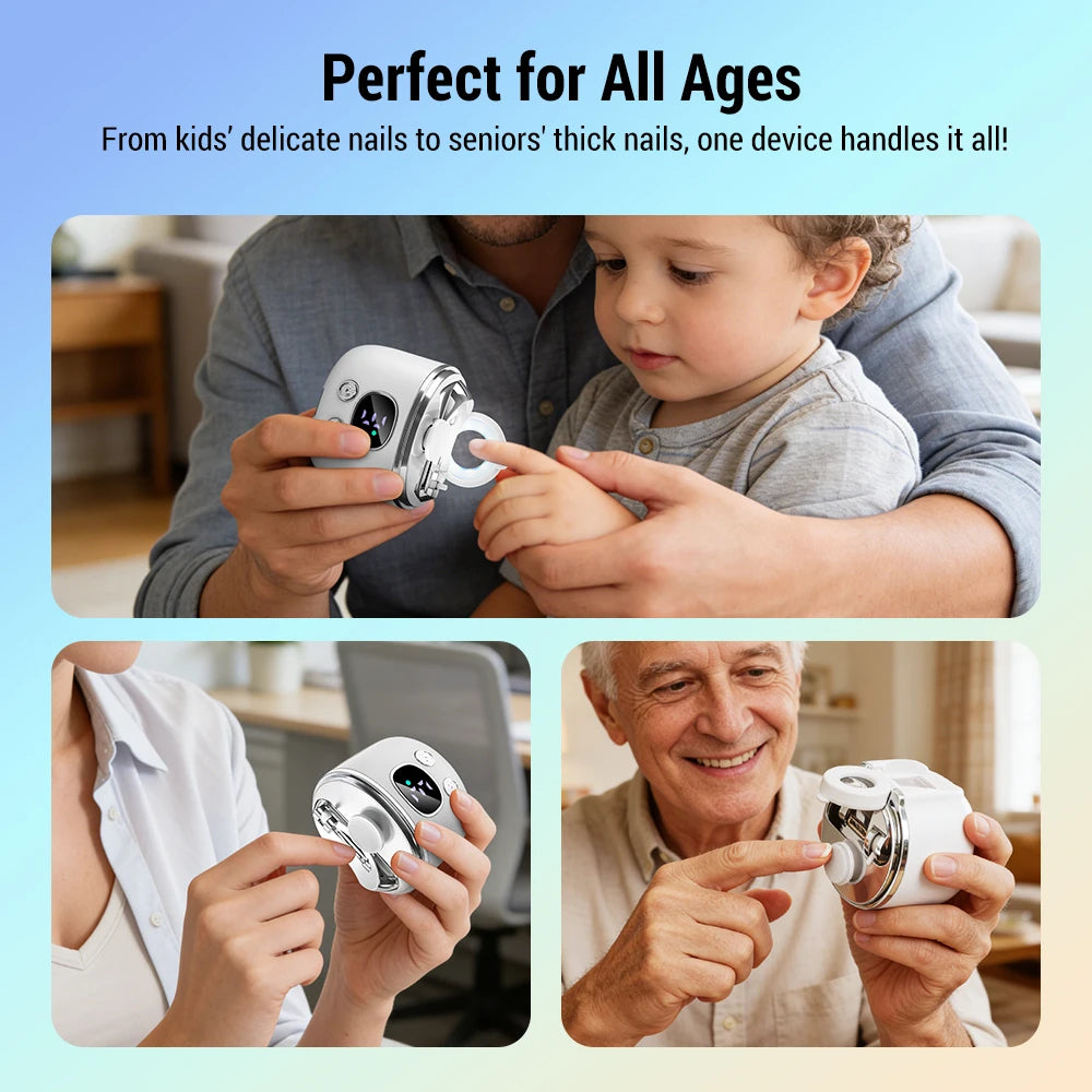Electric Nail Clipper with LED Light and Magnifier - 7