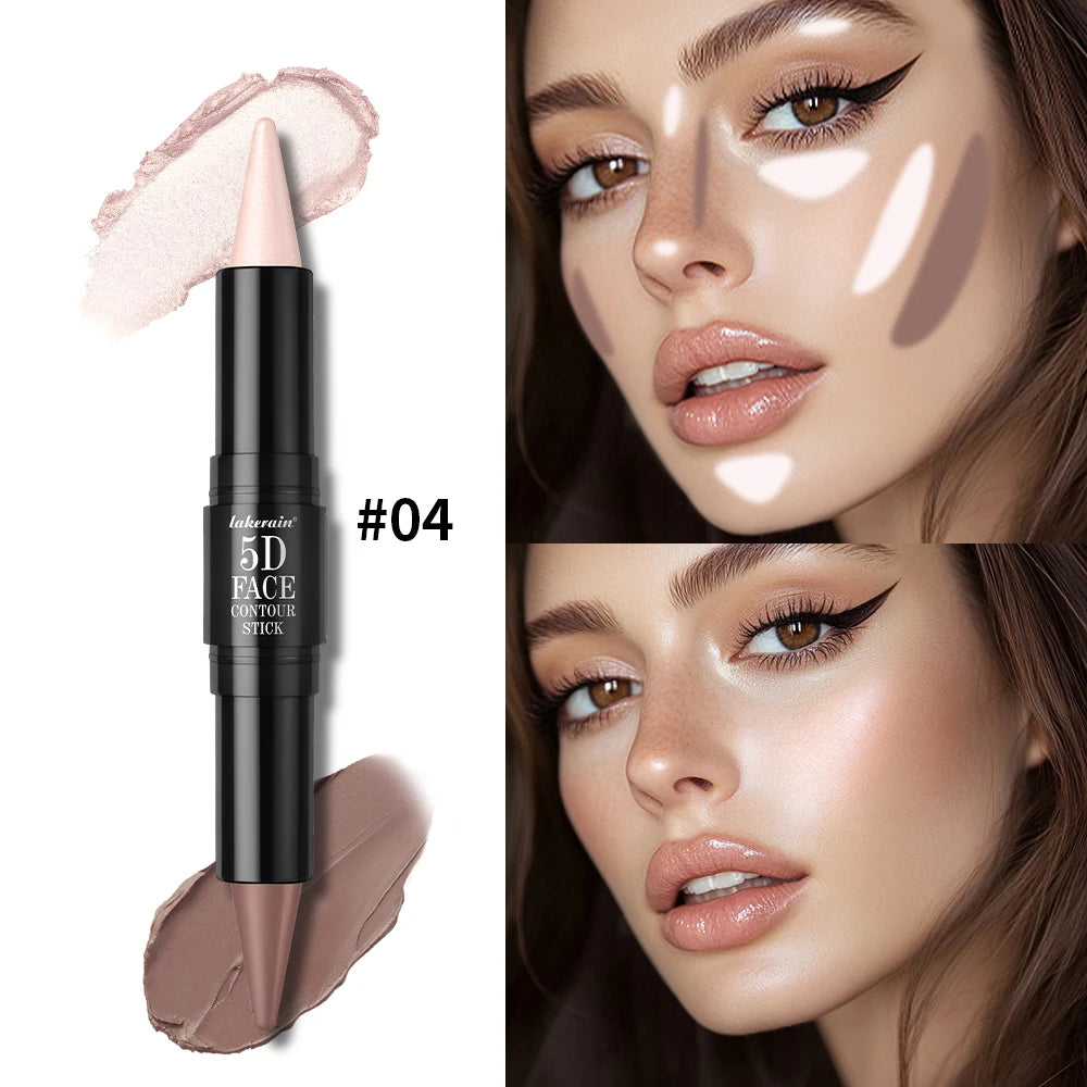 Dual-Ended Contour & Highlighter Stick Waterproof Face Bronzer - 21