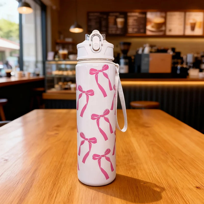 750ml Leak-Proof Sports Water Bottle with Straw and Carry Strap - 16