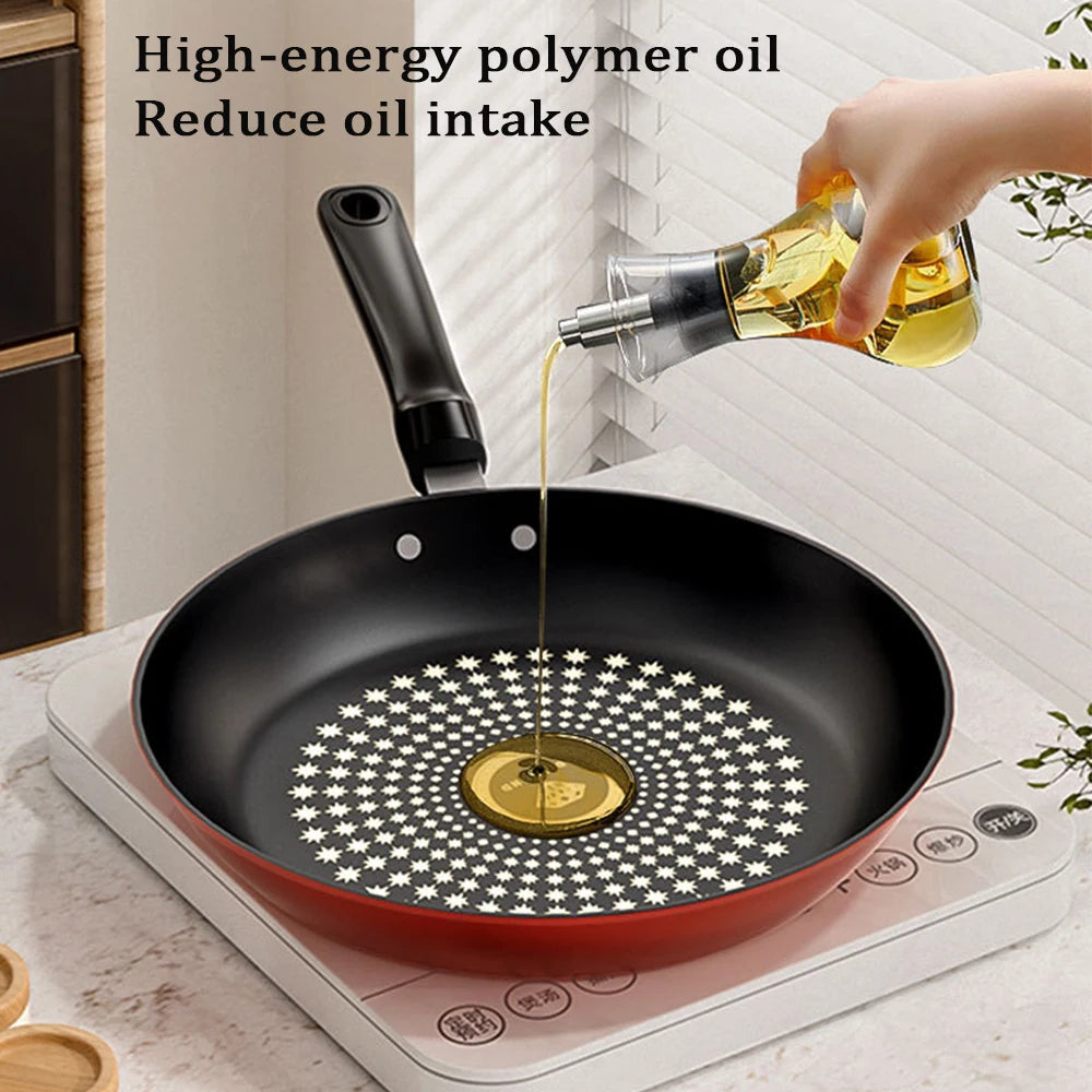 26cm Non-Stick Frying Pan Cast Iron Omelette Skillet with Glass Lid